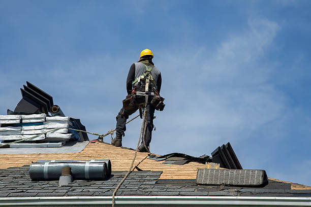 Professional Roof Replacement technician working in Evart, MI